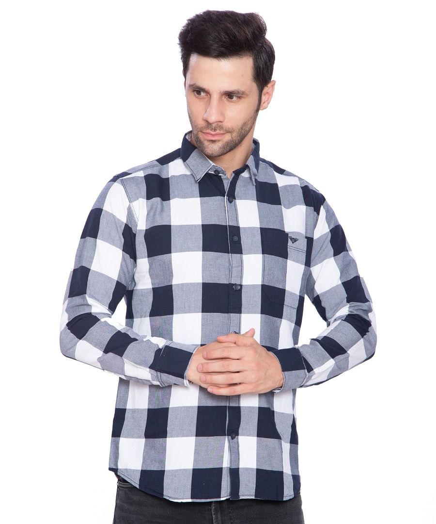 Authenzaa Men Casual Shirt SFCS008 Blue