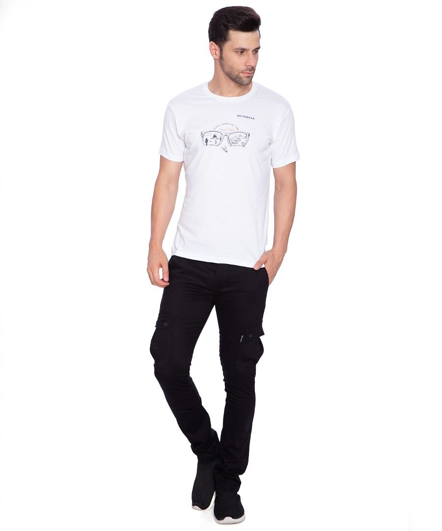 Authenzaa Men Cargo Pant 4SCP002 Black  