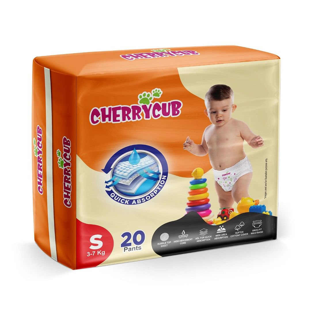 CHERRYCUB Baby Diaper- S
