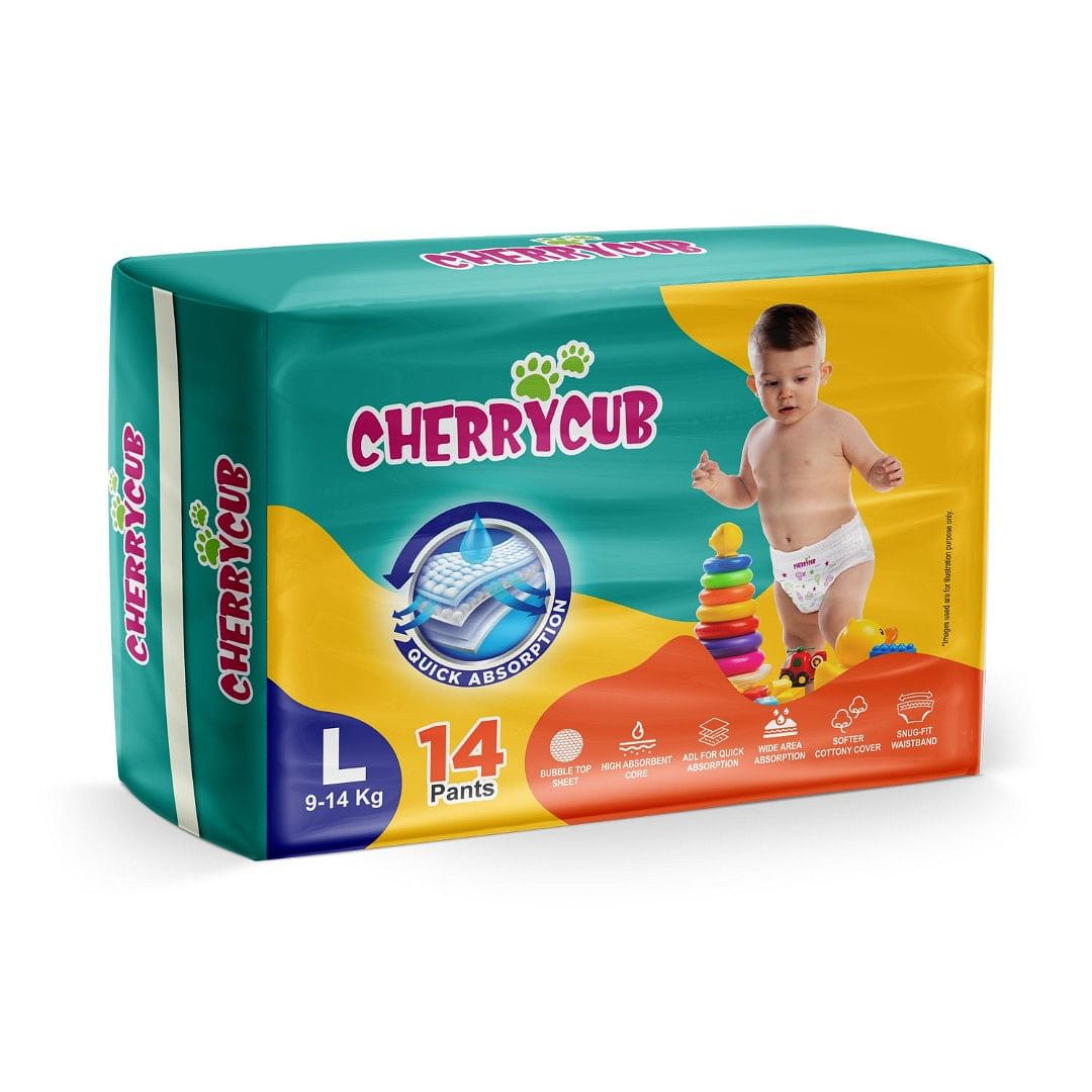 CHERRYCUB Baby Diaper- L