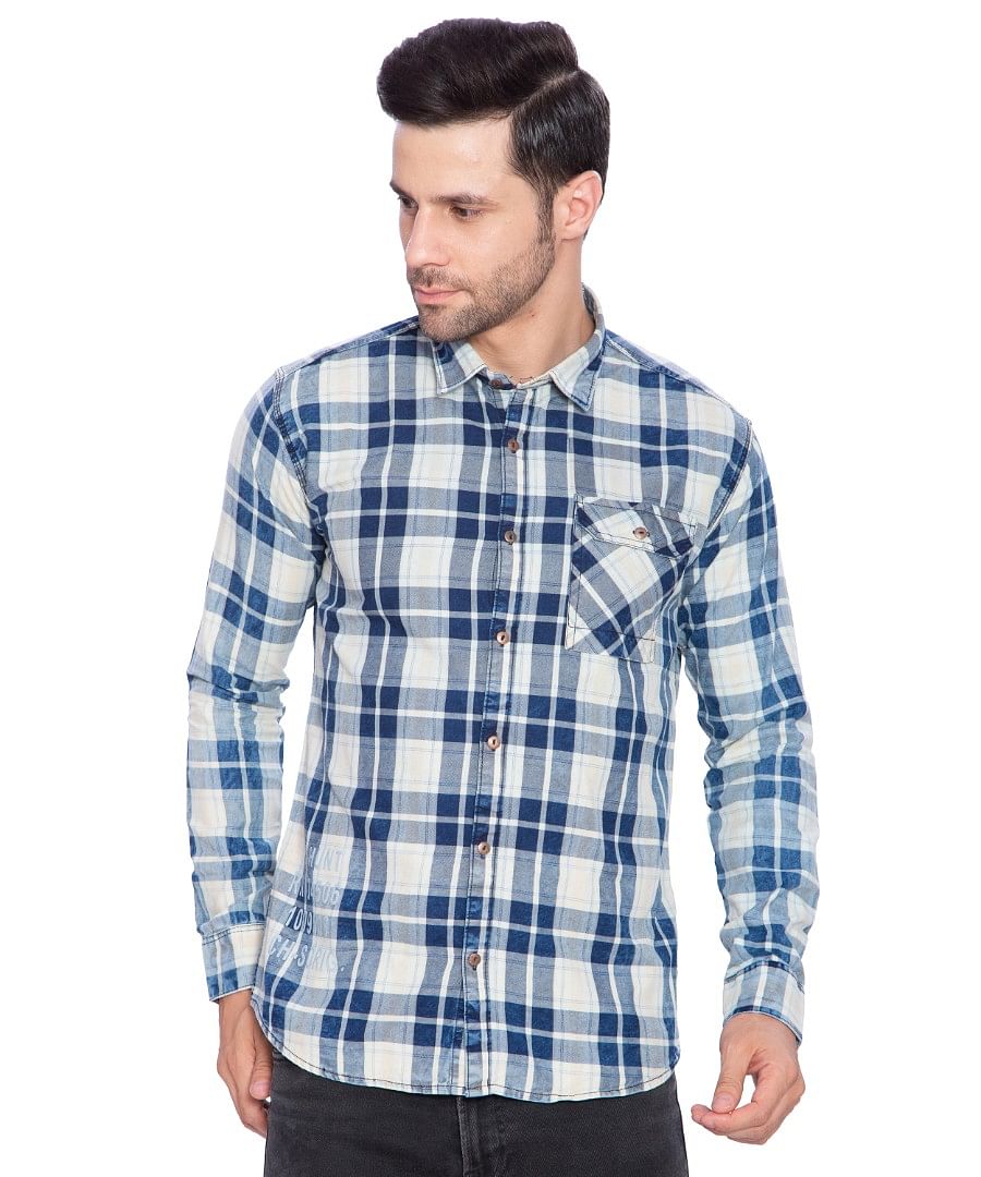 Authenzaa Men Casual Shirt SFCS003, Blue