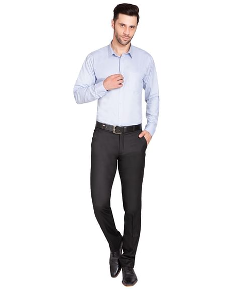 Authenzaa Men Formal Shirt  ESFS001 Blue 