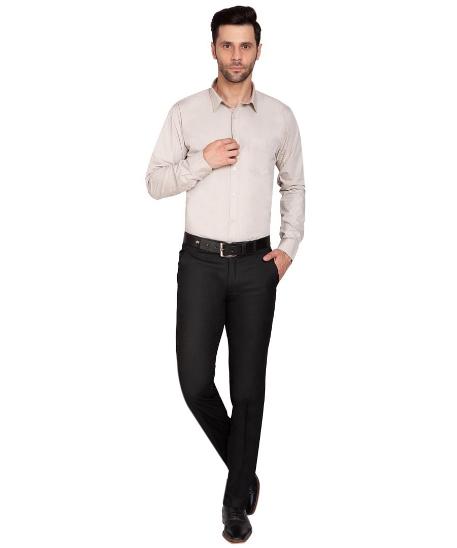 Authenzaa Men Formal Shirt ESFS001 Dark Grey 