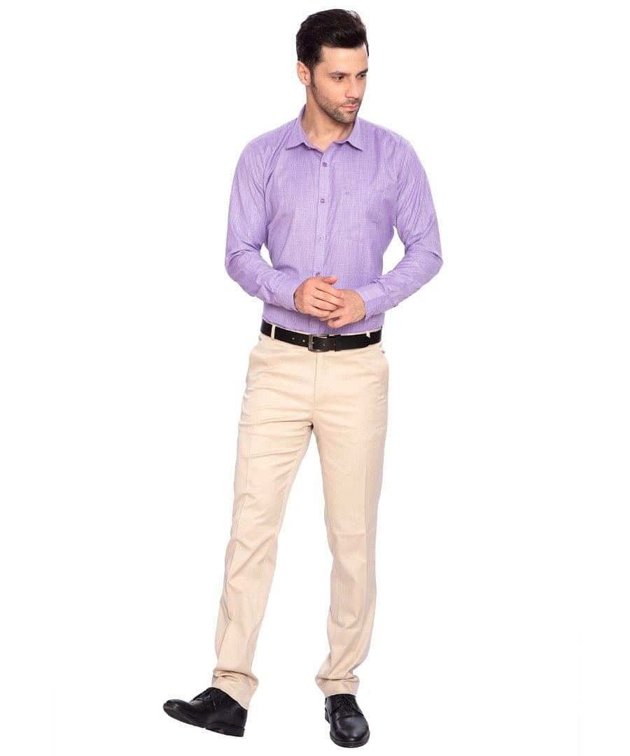 Authenzaa Men Formal Trouser FR-FT0017, Cream