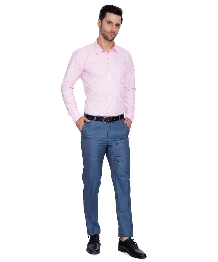 Authenzaa Men Formal Trouser FT-0026, Blue