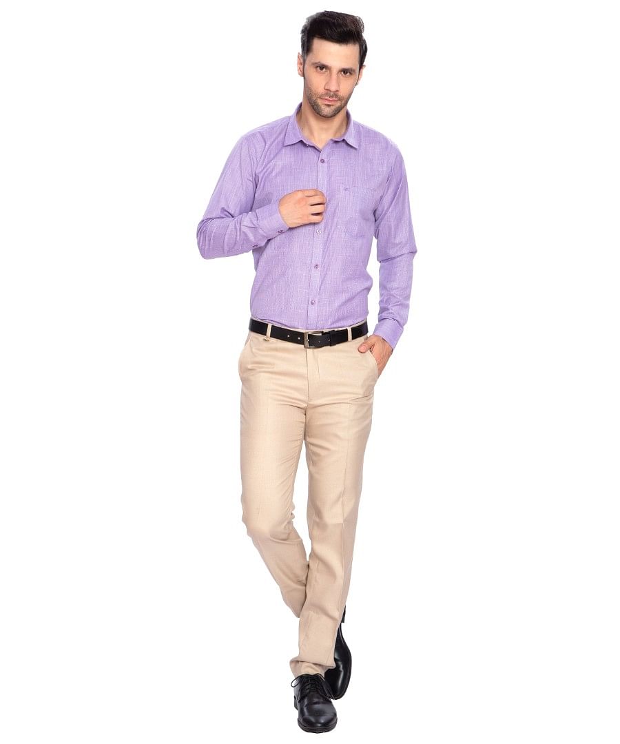 Authenzaa Men Formal Trouser FT-0026, Beige