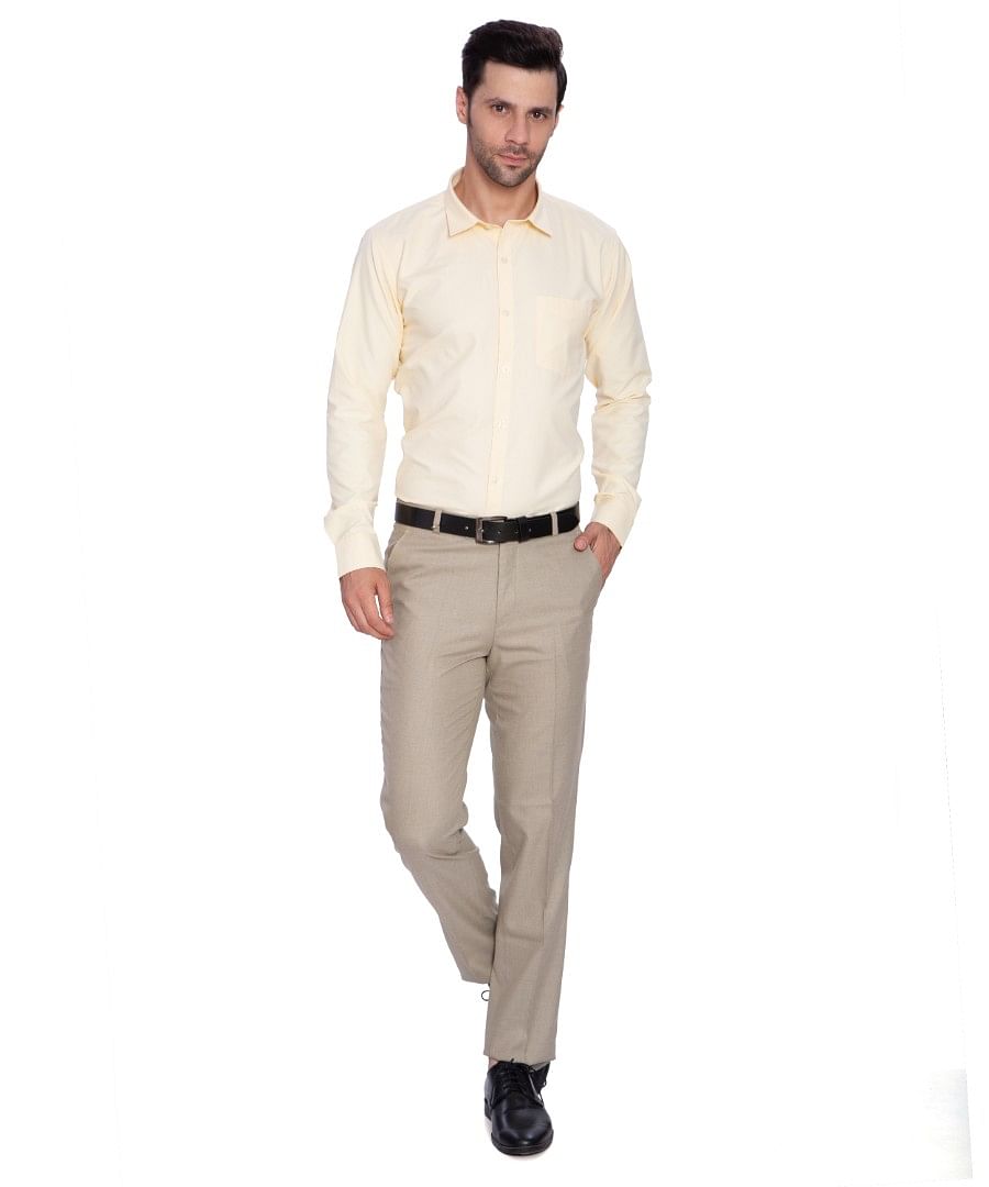Authenzaa Men Formal Trouser FR-FT0018, Camel