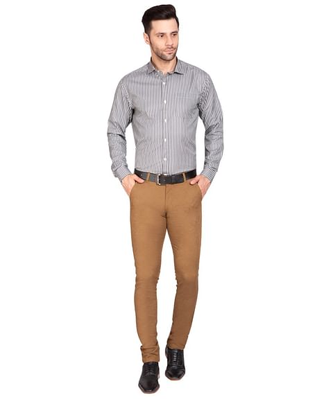 Authenzaa Men Casual Trouser CS-SC0005, Light Brown
