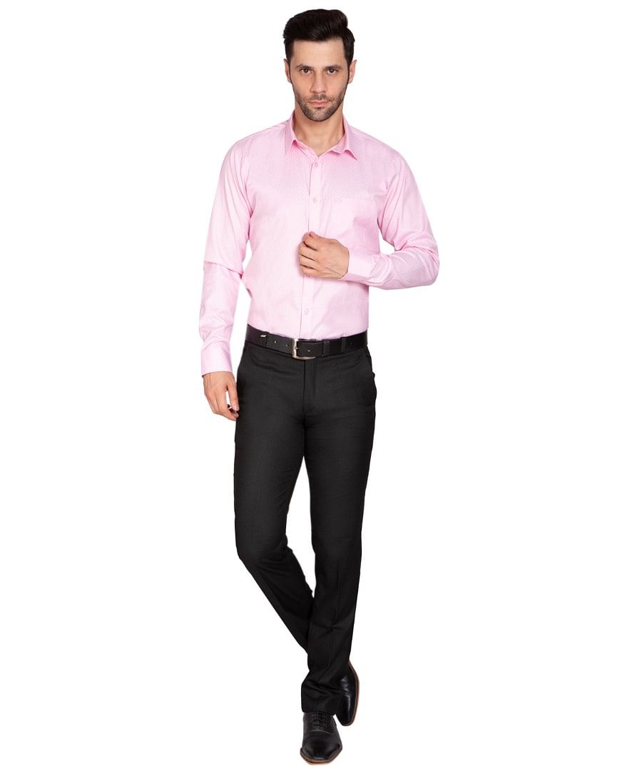 Authenzaa Men Formal Shirt ITFS006 Light Pink 