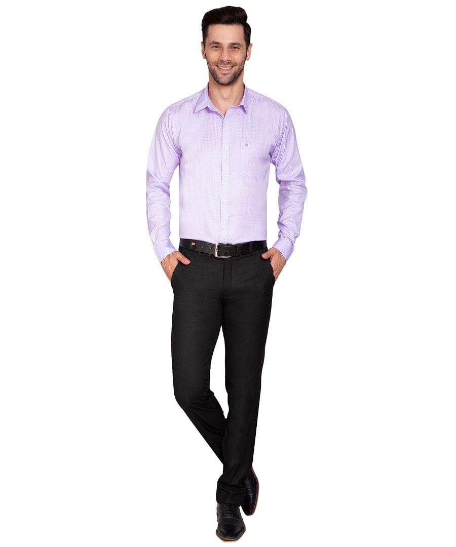 Authenzaa Men Formal Shirt ITFS006 Light Purple 