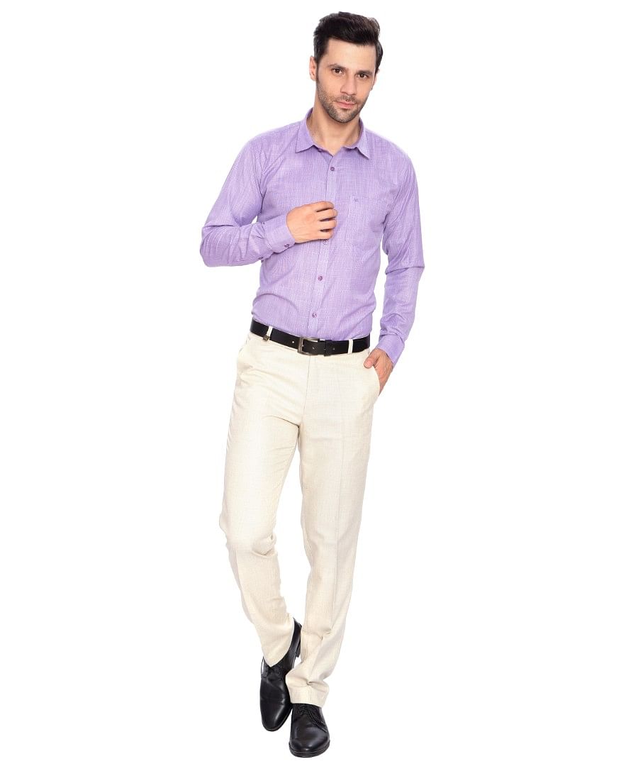 Authenzaa Men Formal Shirt ITFS007 Purple 