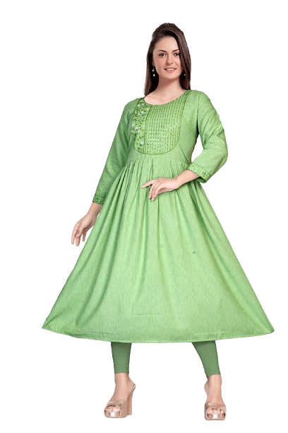 Authenzaa Women Kurti SMCKT009 Light Green 