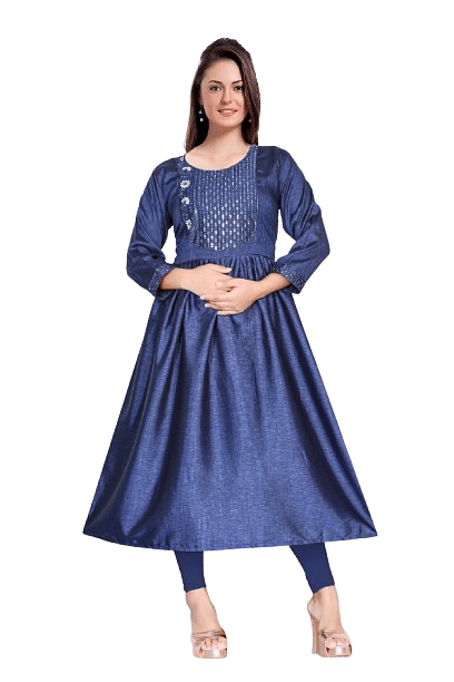 Authenzaa Women Kurti SMCKT009 Navy 