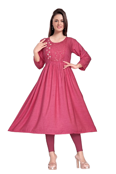 Authenzaa Women Kurti SMCKT009 Pink 