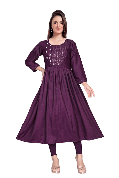 Authenzaa Women Kurti SMCKT009 Wine 