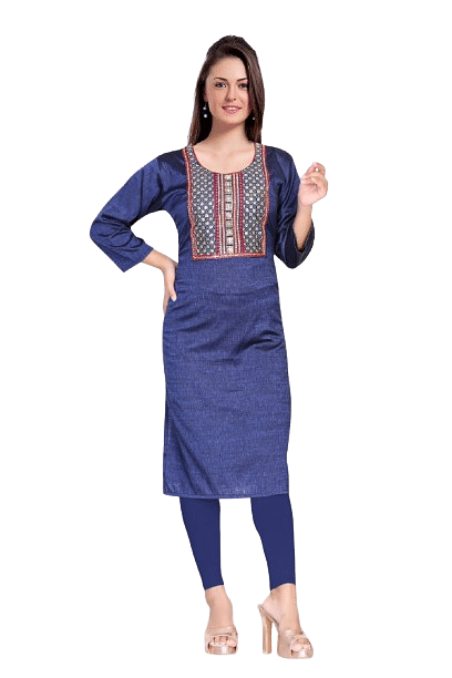 Authenzaa Women Kurti SMCKT008 Navy 