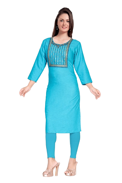 Authenzaa Women Kurti SMCKT008 Sky Blue 