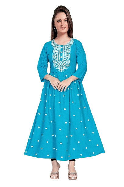 Authenzaa Women Kurti SMCKT010 Sky Blue 