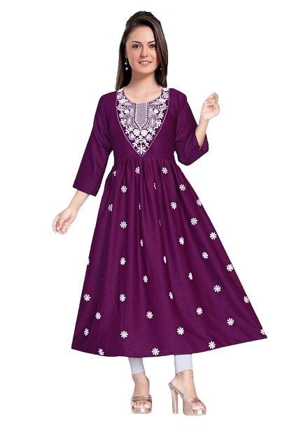 Authenzaa Women Kurti SMCKT010 Wine 