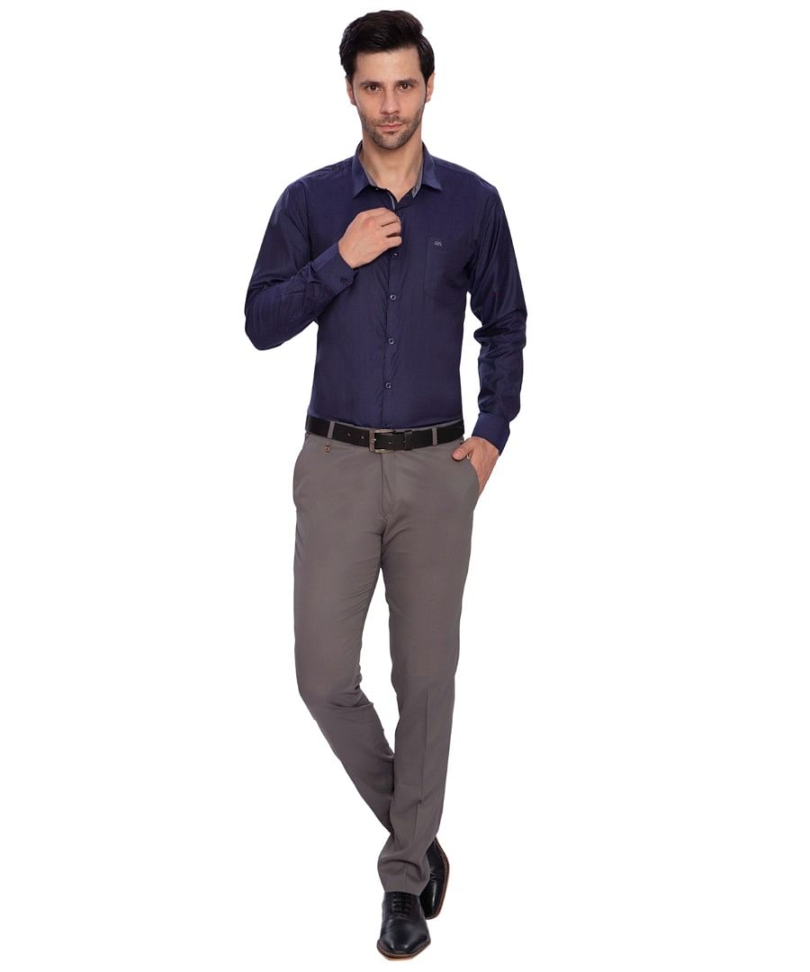 Authenzaa Men Formal Trouser 4SFF003 Dark Grey 