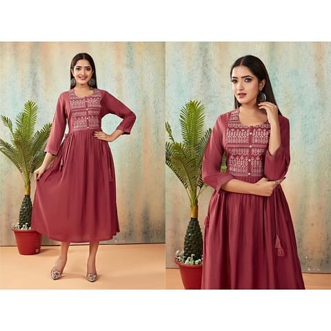 Authenzaa Women Kurti AFKT001 Brown 