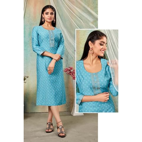 Authenzaa Women Kurti AFKT005 Blue 