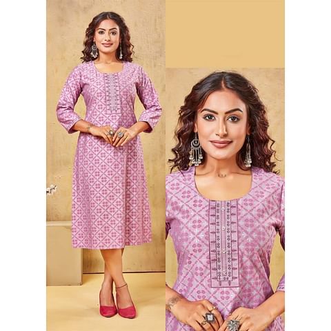 Authenzaa Women Kurti AFKT006 Pink 