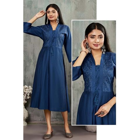Authenzaa Women Kurti AFKT008 Blue 