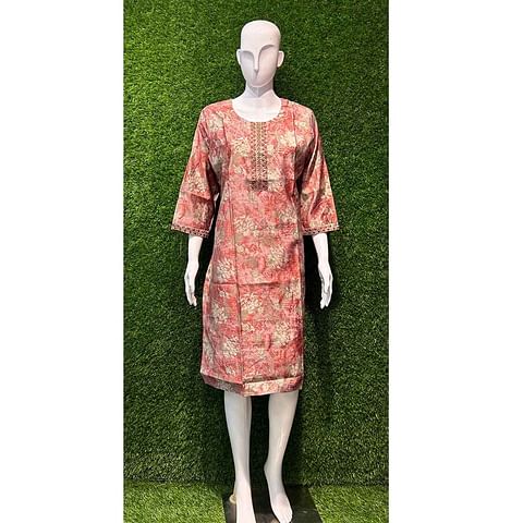 Authenzaa Women Kurti ATKT021 Dusty Carrot 