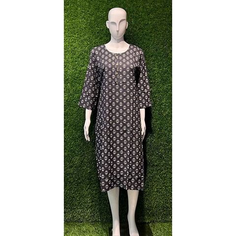 Authenzaa Women Kurti ATKT023 Black 