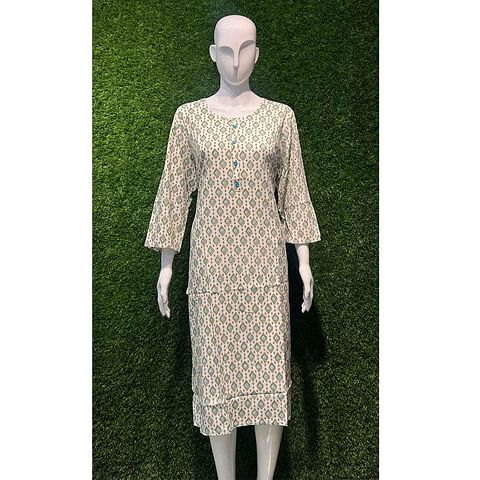 Authenzaa Women Kurti ATKT023 White 