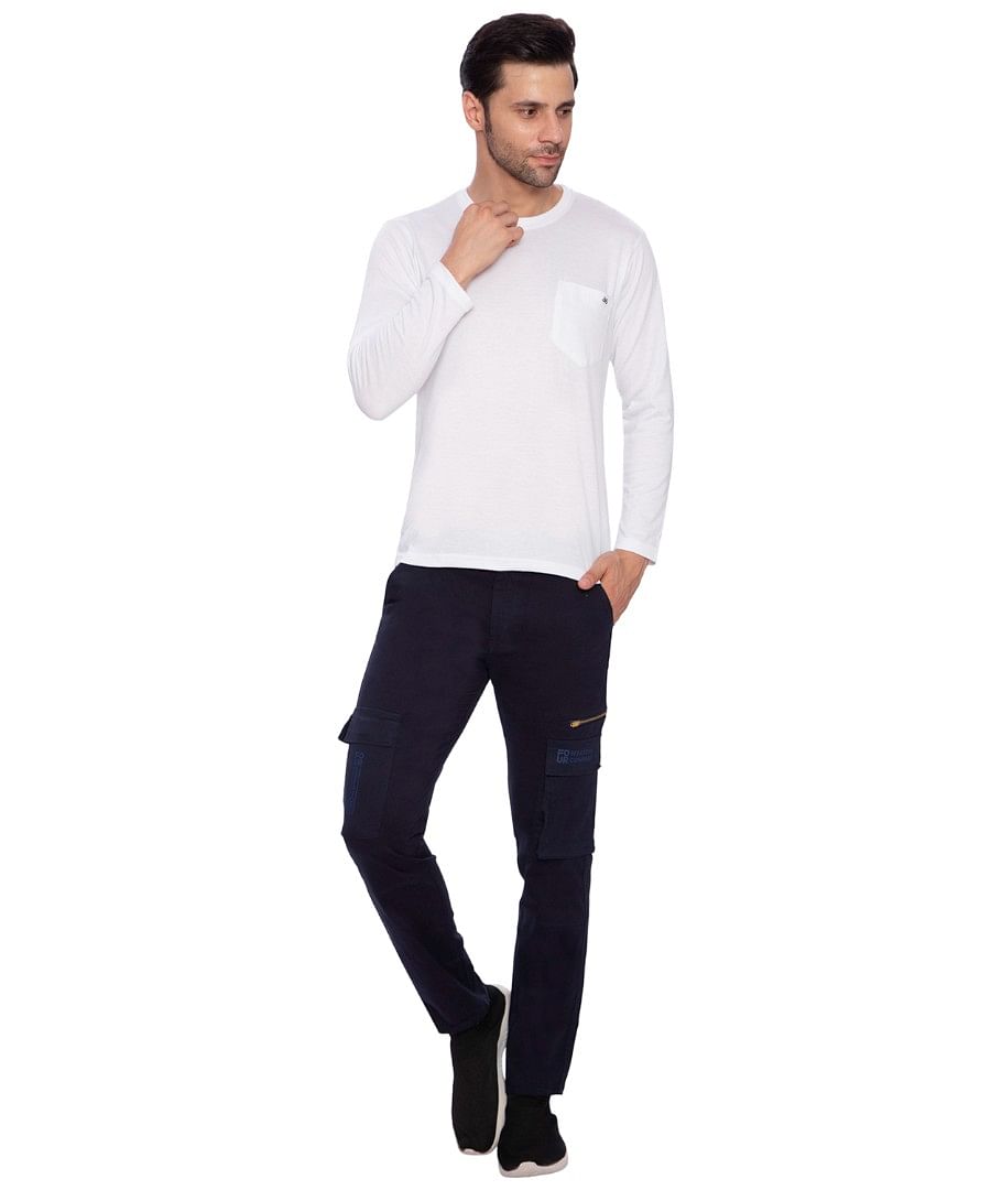 Authenzaa Men Cargo Pant 4SCP001 Navy Blue 