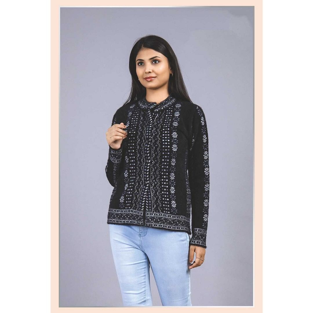 Authenzaa Women Cardigan WCMC003 Black  