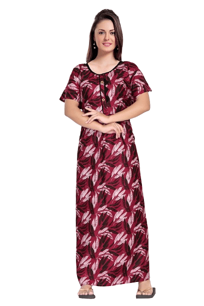 Authenzaa Women Nighty SMWN014 Red 