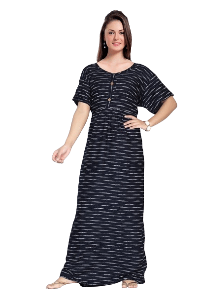 Authenzaa Women Nighty SMWN015 Black  