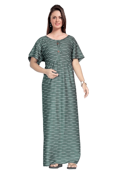 Authenzaa Women Nighty SMWN015 Green 