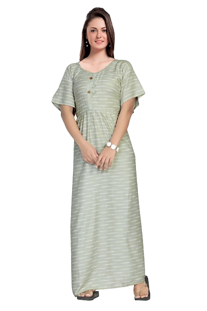 Authenzaa Women Nighty SMWN015 Light Green 