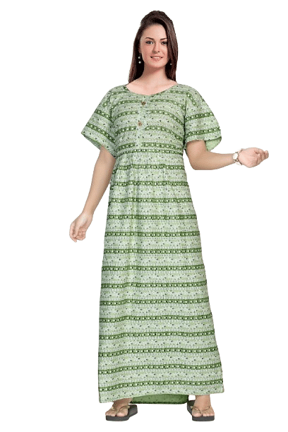 Authenzaa Women Nighty SMWN016 Light Green 