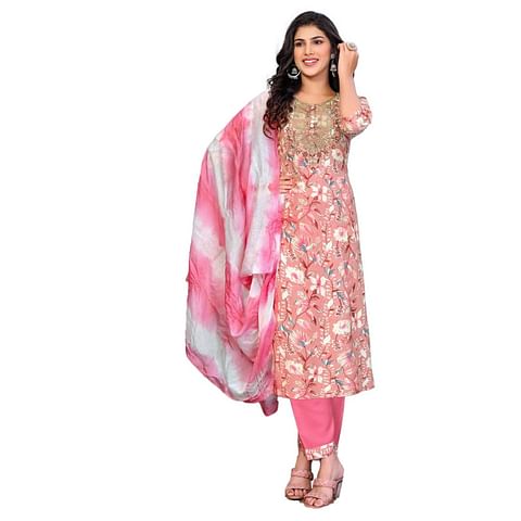 Authenzaa Women 3Pcs Kurti Set MEKS004 Multi 2 