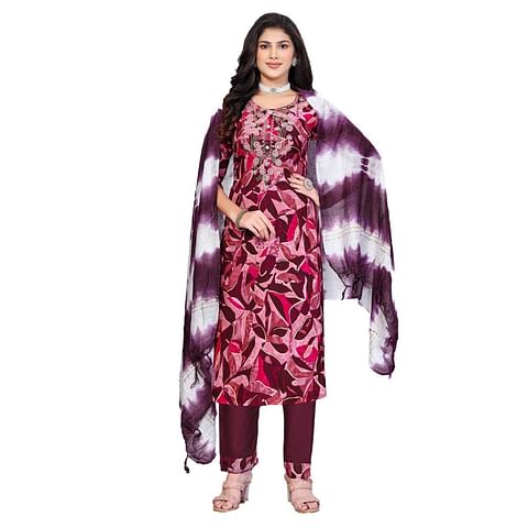 Authenzaa Women 3Pcs Kurti Set MEKS004 Multi 3 