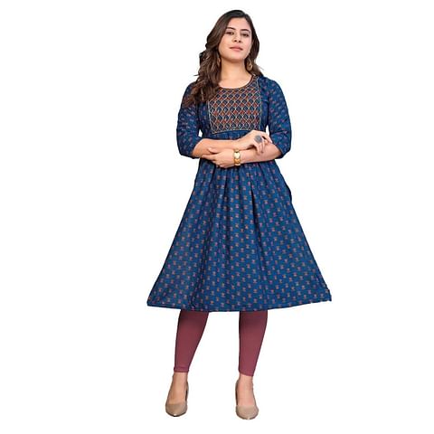 Authenzaa Women Kurti MEKT001 Blue 