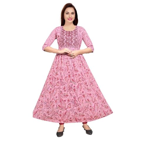 Authenzaa Women Kurti MEKT002 Pink 