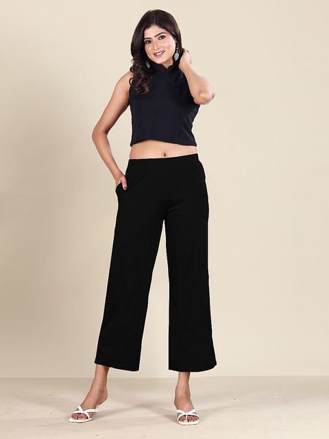 Authenzaa Women Plazo GHWP001 Black  