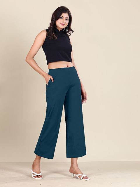 Authenzaa Women Plazo GHWP001 Navy 