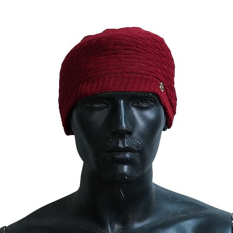 Authenzaa Men Winter Cap SCHWC002 Dark Red 