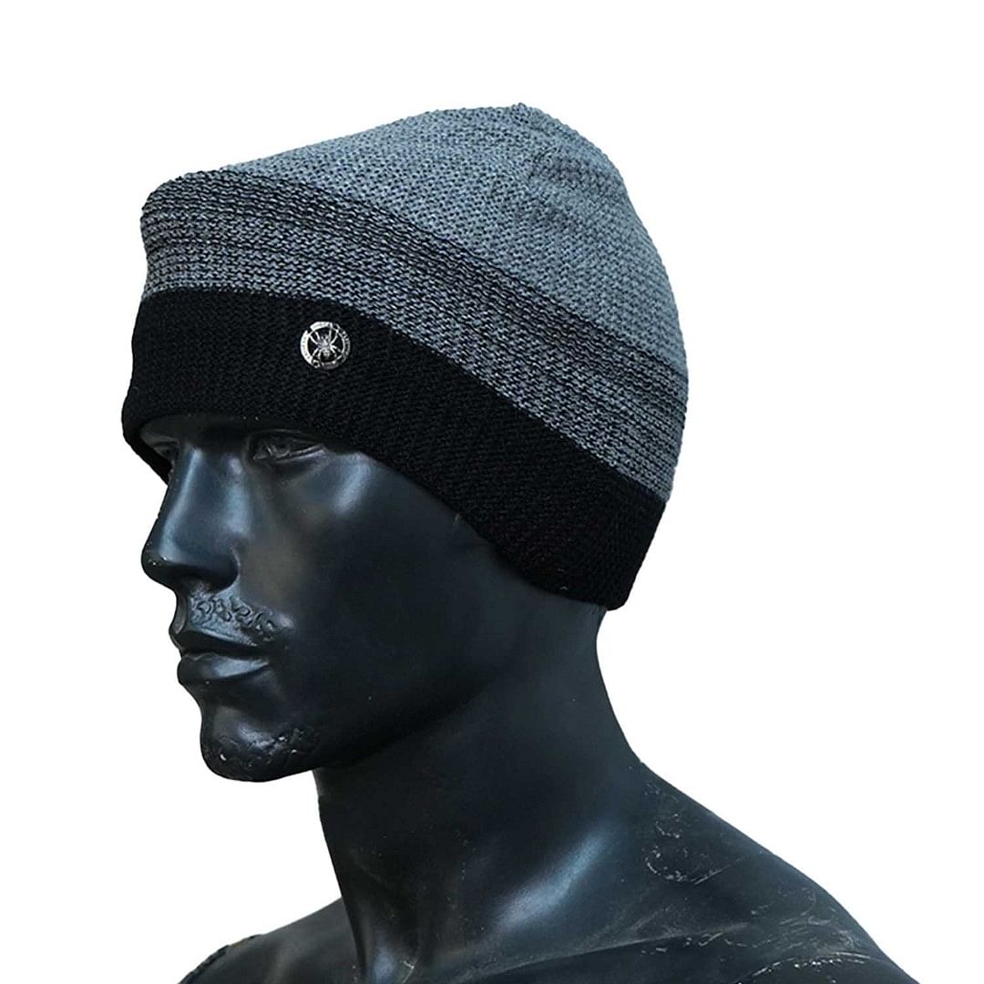 Authenzaa Men Winter Cap SCHWC003 Light Grey 