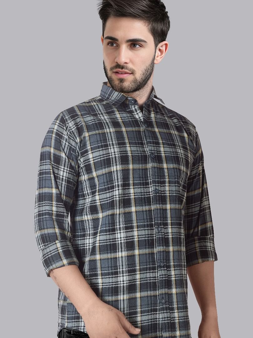 Authenzaa Men Casual Shirt SFCS011 Dark Grey 