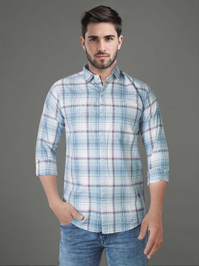 Authenzaa Men Casual Shirt SFCS011 Sky Blue 