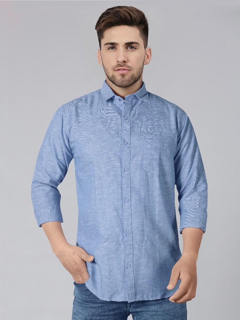 Authenzaa Men Casual Shirt SFCS012 Blue 