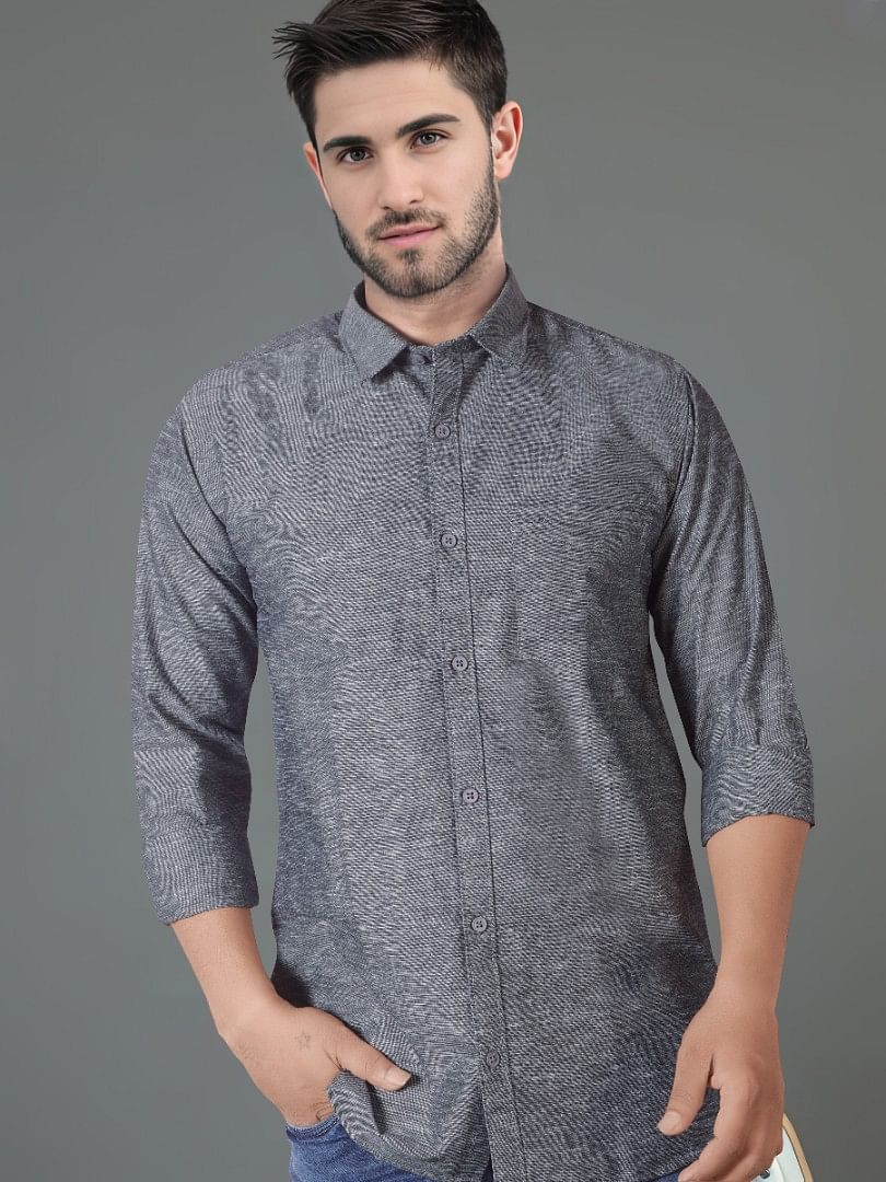 Authenzaa Men Casual Shirt SFCS012 Grey 